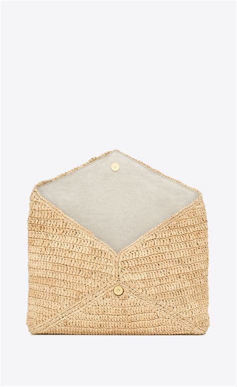 cassandre large envelope pouch in raffia